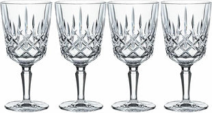 Nachtmann Noblesse 12 Oz. All Purpose Glasses, Set of 4 – 7.4" Crystal Drinkware with Elegant Cut Design, Modern Barware Glasses for Wine, Cocktails & Water, Lead-Free – Stylish Bar & Dining Set