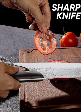 DRAGON RIOT Chef Butcher Knife Set for Meat Cutting with Roll Bag, 12 PCS Japanese Forged Chef Knives Set for Men and Women Gift for Men