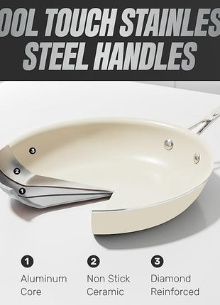 GOTHAM STEEL 10 Inch Non Stick Frying Pans Nonstick Skillet, Ceramic Pan for Cooking Non Toxic, Nonstick Frying Pan Skillets with Stay Cool Handle, Fry Pans, Oven and Dishwasher Safe