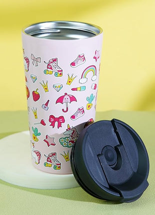 BJPKPK 18oz Tumbler With lid And Straw Stainless Steel Travel Coffee Mug Insulated Tumblers Cups,Hawaii Fruits Purple