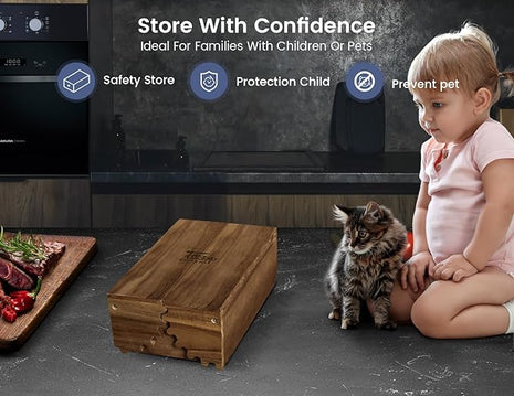 Steak Knives Set of 6 with Drawer Organizer, 4.8 Inch High Carbon Japanese Style Non Serrated Meat Knife with Wood Handle, Damascus Pattern Full Tang Design, Razor Sharp Dinner Knives