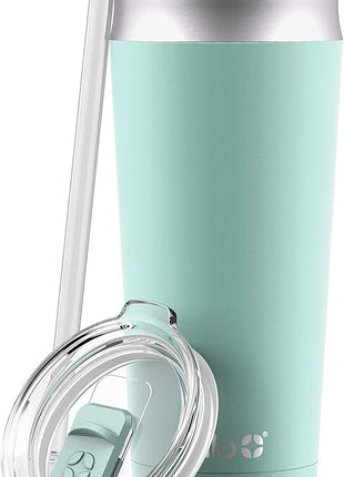 Ello Beacon Vacuum Insulated Stainless Steel Tumbler with Slider Lid and Optional Straw
