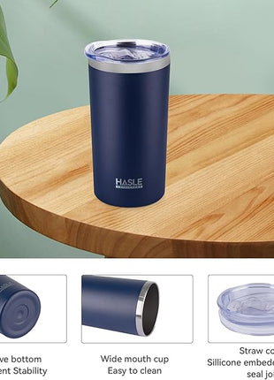 HASLE OUTFITTERS 12 oz Skinny Tumbler, Stainless Steel Insulated Slim Tumbler with Lid, Reusable Double Wall Travel Coffee Mug, Durable Powder Coated Travel Water Cup(Navy,1)