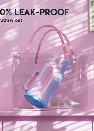 Meoky 40 oz Tumbler with Handle and Straw: Stainless Steel Insulated Tumbler with Lid and Straw - 100% Leak Proof Tumbler for Car Cup Holders - Travelers Commuters Workers, Donut