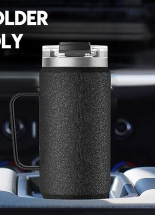 Meoky 40oz Tumbler with Handle, Stainless Steel Travel Mug with 2-in-1 Straw and Sip Lid, Vacuum Insulated Coffee Mug, 100% Leak Proof, Keeps Cold for 34 Hours or Hot for 10 Hours (Night)