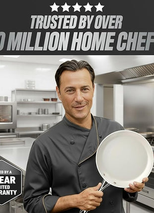 GOTHAM STEEL 10 Inch Non Stick Frying Pans Nonstick Skillet, Ceramic Pan for Cooking Non Toxic, Nonstick Frying Pan Skillets with Stay Cool Handle, Fry Pans, Oven and Dishwasher Safe