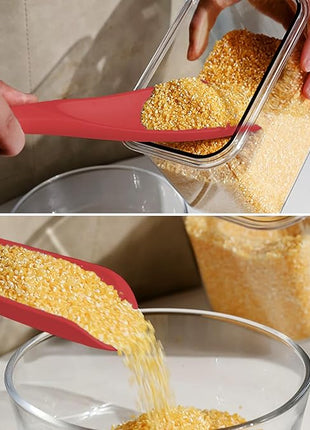 Silicone Spatula Spoon, Great for Both Cooking and Serving Durable BPA-Free Matte Black Silicone, Seamless Design, Safe for Nonstick Cooking Surfaces, 2-Pcs, Red