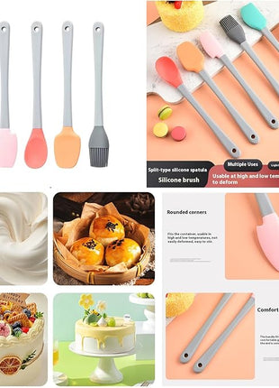 KSENDALO Small Spatulas for Kitchen Use,Silicone Mini Spatula Small Rubber Scraper Heat Resistant Tiny Spatula for Baking Cookie with Plastic Handle, Colorful