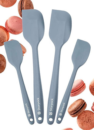 StarPack 'Scrape & Stir' Silicone Spatula Set (4 Pcs) - Heat Resistant Spatula Set 600°F - Food Grade Kitchen Spatulas - Nonstick Silicone Baking & Cooking Spatulas - Rubber Turner Set for Kitchen Use