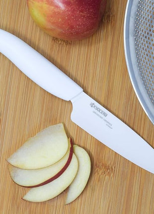 Kyocera 3Piece Advanced ceramic Revolution Series Knife Set, White, Blade Sizes: 5.5", 4.5", 3"