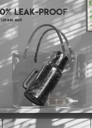 Meoky 40 oz Tumbler with Handle and Straw: Stainless Steel Insulated Tumbler with Lid and Straw - 100% Leak Proof Tumbler for Car Cup Holders - Travelers Commuters Workers, Midnight