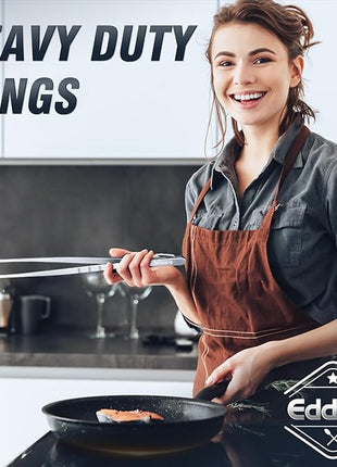 Kitchen Tweezers Tongs, Cooking Tweezers Stainless Steel - 3 Size 12'' 10'' & 8 inch Ideal for Meat, pasta, plating and pinching delicate small pieces of food, Set of 3