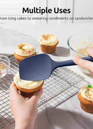 U-Taste Silicone Spoon Spatula Set, 600ºF High Heat Resistant Food Grade Flexible Rubber Scraper, Cooking Mixing Baking Kitchen Utensils Set of 3 (Multicolors)