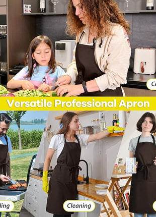 ROTANET Extra Large Apron for Men Adjustable Bib Aprons with 2 Pockets Cooking Kitchen Women Chef Water & Oil Resistant