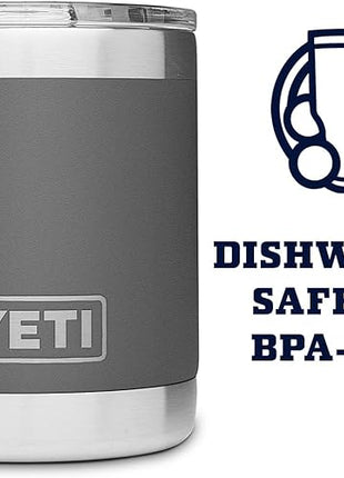 YETI Rambler 10 oz Lowball, Vacuum Insulated, Stainless Steel with Standard Lid