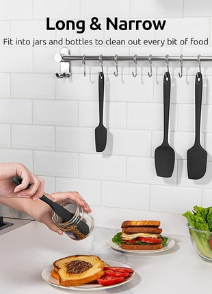 U-Taste Silicone Spatula Set with 600 Degrees Fahrenheit Heat Resistant (Black)