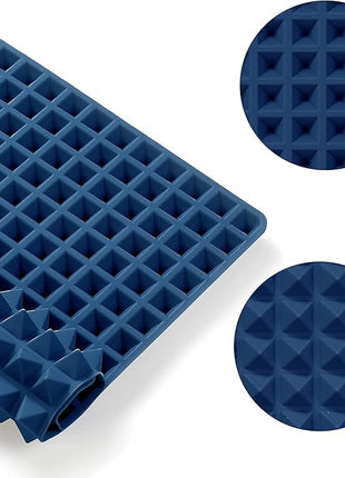 To encounter 8 in 1 Silicone Baking Set - 6 Cake Molds - 2 Silicone Baking Mat, Nonstick Cookie Sheet, Cake Muffin Bread Pan with Grips and Metal Reinforced Frame More Strength, Navy Blue