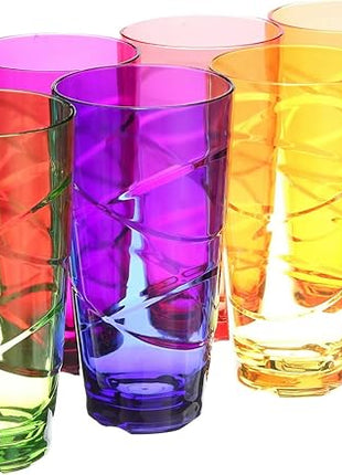 CreativeWare Circus Set of 8, 24 Ounces Tumbler Set, 24 oz, Multicolor (CIR08MULTI)