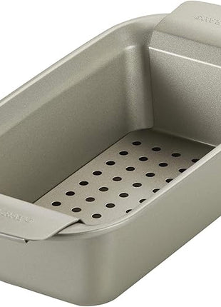 Rachael Ray Nonstick Bakeware Set without Grips includes Nonstick Bread Pan, Baking Pans, Cake Pans, Cookie Sheet / Baking Sheet - 10 Piece, Silver