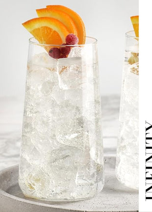 Krosno Water Glasses, Set of 6, Capacity 20 fl oz, Infinity Collection, Thin Highball Glasses,Clear Tall Glass Cups For Water, Juice, Drinks, and Cocktails, Dishwasher Safe, Made in Europe