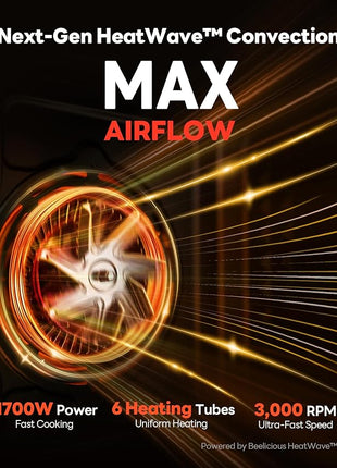 28QT Air Fryer Toaster Oven Combo, Large 12-in-1 Convection Countertop Oven with 3-Layer Cooking, Rotisserie for Chicken, 6 Heating Tubes, Fast Preheat, Fit 11" Pizza, All Accessories, Stainless Steel