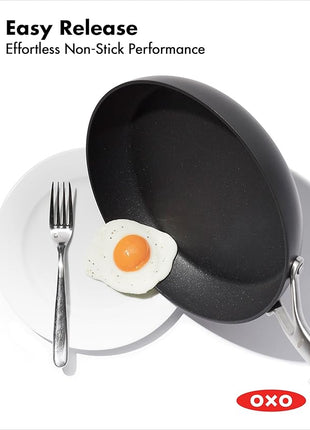 OXO Professional 8" Frying Pan Skillet, Hard Anodized Ceramic Nonstick Cookware PFAS-Free, Induction Suitable, Stainless Steel Handle, Diamond Reinforced Coating, Dishwasher Safe, Oven Safe, Black
