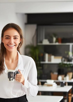 IYARA CRAFT 3D Elephant Coffee Mug 11oz - Handle is Sculpted Trunk, Cute Wildlife Design, Quality Ceramic, Microwave & Dishwasher Safe, Ideal for Tea & Hot Chocolate, 4.5" x 5"… (Black trunk down)