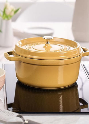 Staub Cast Iron 4-qt Round Dutch Oven - Citron