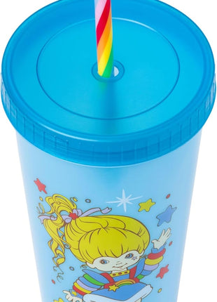 Silver Buffalo Rainbow Brite 4 pack Color Change Plastic Tumbler Set Featuring Rainbow Brite, Patty O’Green, La La Orange, and Shy Violet, 24 Ounces
