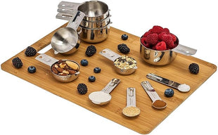 Hudson Essentials Stainless Steel Measuring Cups and Spoons Set - Stackable Set with Spout (11 Piece Set)