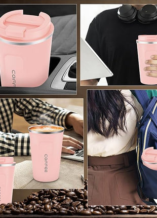 CS COSDDI 12 oz Stainless Steel Vacuum Insulated Tumbler - Coffee Travel Mug Spill Proof with Lid - Coffee Cups for Keep Hot/Ice Coffee,Tea and Beer