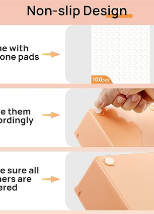 Vtopmart 25 PCS Plastic Drawer Organizers Set, 4-Size Versatile Bathroom and Vanity Drawer Organizer Trays, Storage Bins for Makeup, Bedroom, Kitchen Gadgets Utensils and Office