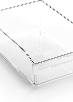 BINO | Plastic Storage Bins, Medium | THE CURVE COLLECTION | Multi-Use Organizer Bins | Storage Containers Kitchen, Pantry and Home Organization | Fridge Organizers | Pantry Organization and Storage