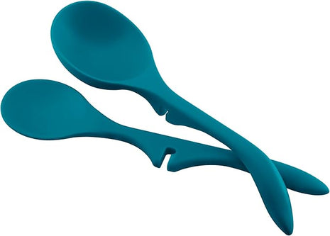 Rachael Ray Nonstick Kitchen Tools and Gadgets Lazy Spoon/Lazy Ladle Set, 2-Piece, Marine Blue, Small - 46834