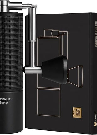 TIMEMORE Chestnut C3S Pro Manual Coffee Grinder, Stainless Steel S2C Conical Burr Coffee Grinder, Hand Coffee Grinder with Foldable Handle, Adjustable Grind Setting for Travel/Camping/Home, Black