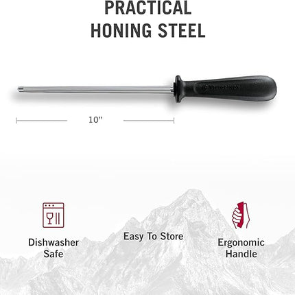 Victorinox Swiss Army Cutlery Swiss Classic Fibrox Honing Steel, 10-Inch, Multicolor (6.8002.US1)