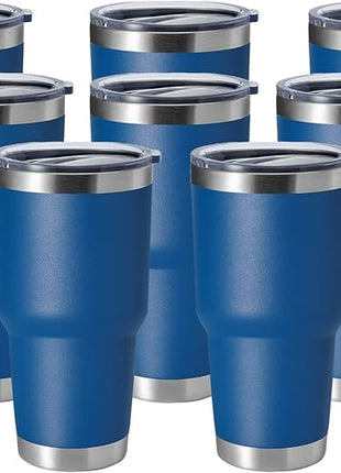 HASLE OUTFITTERS 30oz Stainless Steel Tumbler, Double Wall Vacuum Insulated Travel Mug Tumbler, Durable Insulated Coffee Mug, Gift Box Set (Midnight Blue, 8)