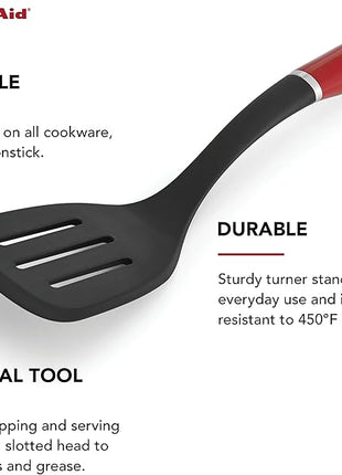 KitchenAid Classic Nylon Slotted Turner, 13.66-Inch, Empire Red