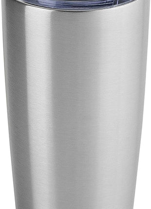DOMICARE 20oz Stainless Steel Tumbler Bulk with Lid, Double Wall Vacuum Insulated Travel Mug, Powder Coated Coffee Cup, Stainless Steel, 1 Pack
