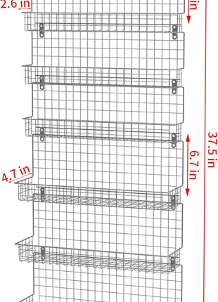 JKsmart Spice Rack Organizer 6-Tier Wall Mounted & Over the Door Spice Racks for Kitchen Pantry Bathroom,Two Size, Large Capacity, Silver