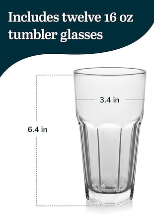 Libbey Gibraltar Tumbler Glasses, Set of 12