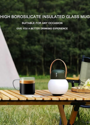 LUXU Glass Coffee Mugs Set of 4,14 oz Clear Coffee Cups,Hand Blown&Seamless Design,Heat Resistant and Explosion-Proof,Lightweight Tea Mugs with Anti Scald Handle Ideal for Home,Cafe