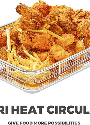 Air Fryer Basket for Oven, Air Fryer Basket and Stainless Steel Baking Tray Pant Oven Air Fryer Pan Rack for Cooking Baking Dishwasher and Broiling (13.1" * 8.8" & 12.8" * 9.6")