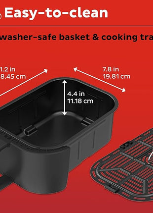 Instant Pot Vortex Slim XL 6QT Air Fryer that Crisps, Roasts, Reheats, Bakes, Broils & is Quiet, Space Saving, Nonstick, Dishwasher-Safe, 100+ In-App Recipes, from the Makers of Instant Pot, Black