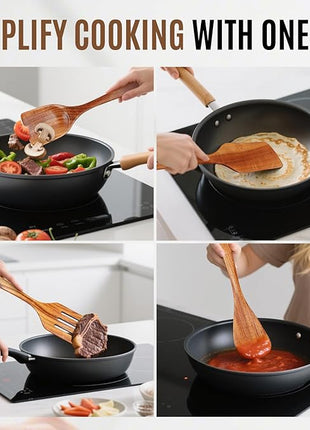 Wooden Spoons for Cooking, Excellent Wooden Kitchen Utensil Set (4pcs)