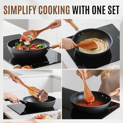 Wooden Spoons for Cooking, Excellent Wooden Kitchen Utensil Set (4pcs)