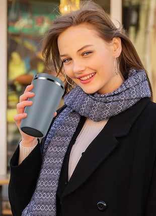 CS COSDDI 12 oz Stainless Steel Vacuum Insulated Tumbler - Coffee Travel Mug Spill Proof with Lid - Coffee Cups for Keep Hot/Ice Coffee,Tea and Beer