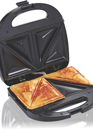 Hamilton Beach Electric Sealed Sandwich Maker Grill with PFAS-Free Nonstick Plates, Makes Stuffed French Toast, Omelets, Compact & Easy to Store, Black (25430G)