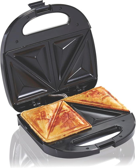 Hamilton Beach Electric Sealed Sandwich Maker Grill with PFAS-Free Nonstick Plates, Makes Stuffed French Toast, Omelets, Compact & Easy to Store, Black (25430G)