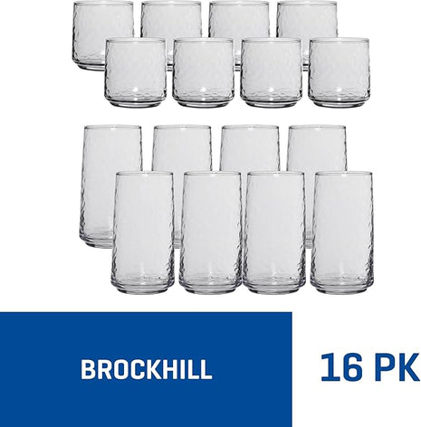 Anchor Hocking Brockhill Drinking Glasses (16-Pieces, dishwasher safe)